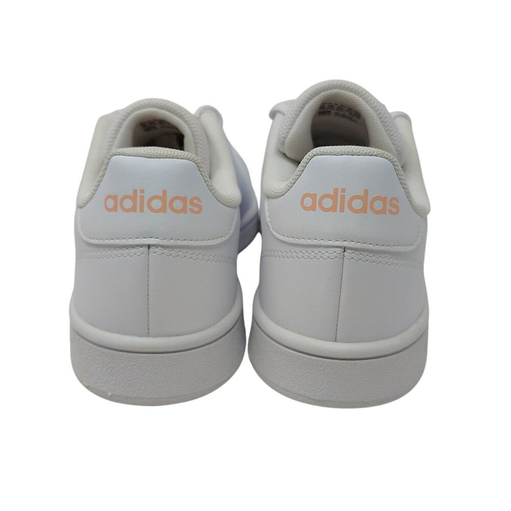 New Adidas Shoes Womens 10 Advantage Base 2.0 White Pink Low Top Sneakers - Picture 7 of 10